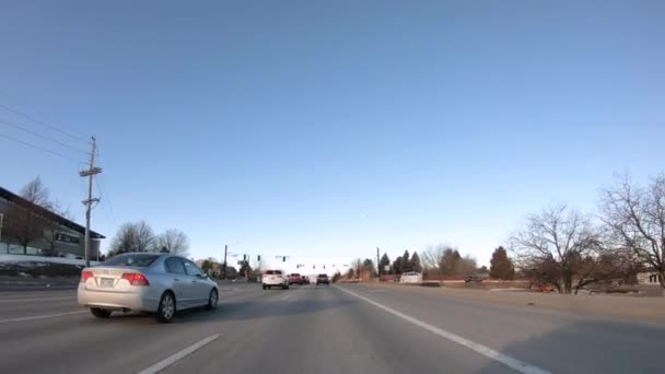 Denver Colorado Enero 2020 Conducir Por Carreteras Típicas Pavimentadas Los — Vídeos de Stock