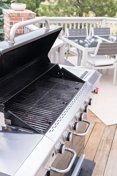 Outdoor Six Burner Gas Grill Back Patio Luxury Single Family — Stock Photo, Image