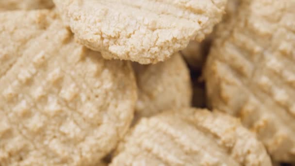 Pile Freshly Baked Peanut Butter Cookies — Stock Video