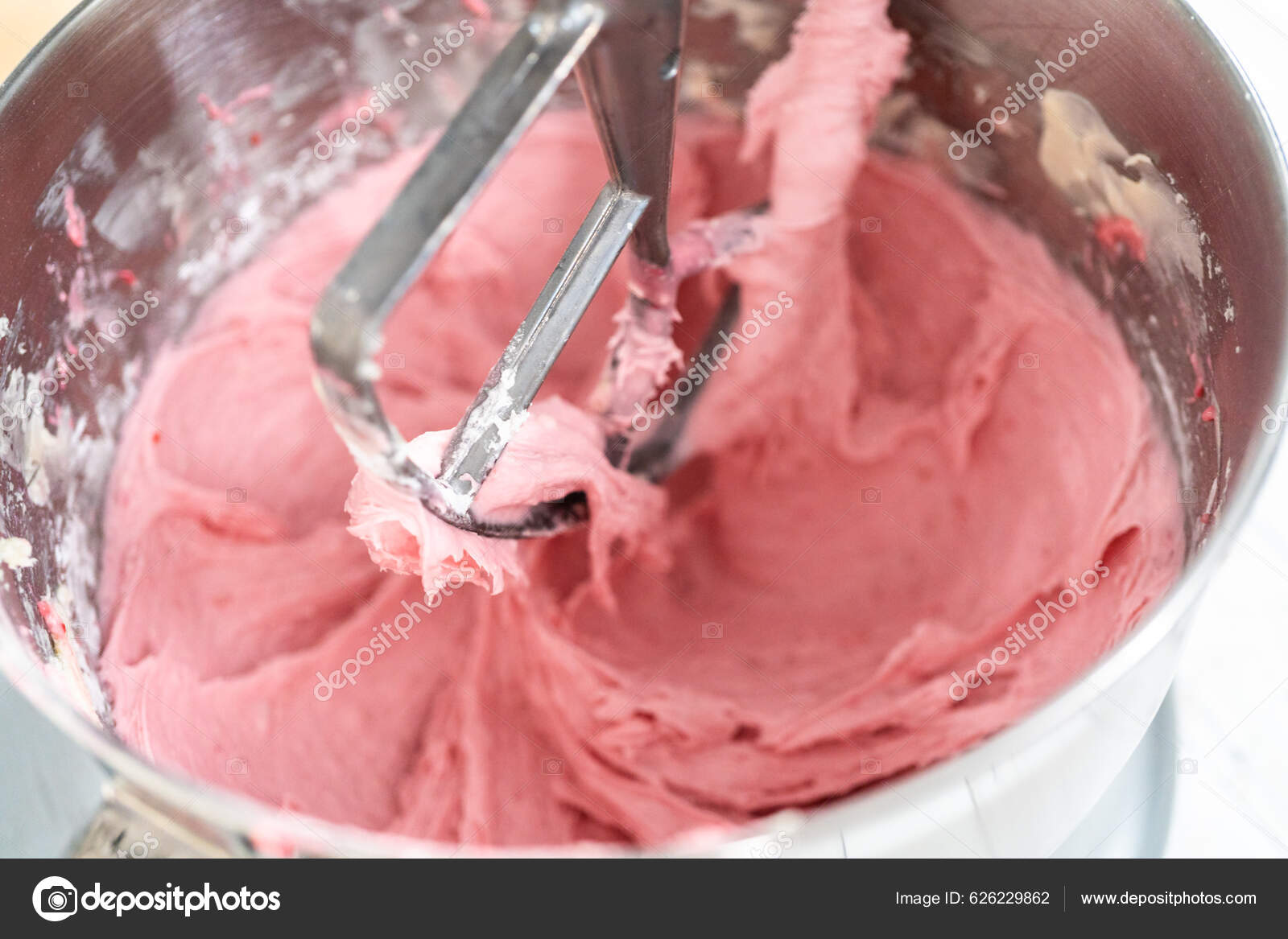 Preparing Raspberry Cream Cheese Buttercream Kitchen Mixer Bake