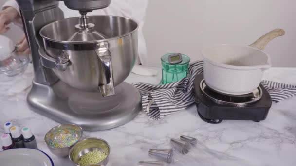 Desfasamento Temporal Açúcar Caramelizante Uma Panela Para Cobertura Creme Manteiga — Vídeo de Stock