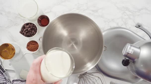 Pose Plate Pas Pas Préparation Crème Glacée Chocolat Maison Dans — Video