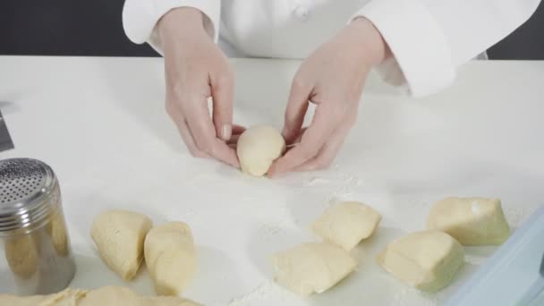 Baking Homemade Dinner Rolls Sourdough Starter — Stock Video