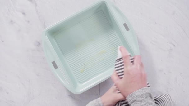 Пласка Лежала Приготування Обідніх Рулетів Замороженого Тіста Сковороді — стокове відео