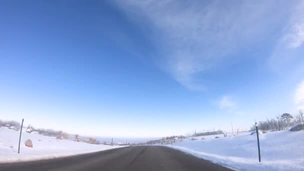 Time Lapse Driving Rural Road American Suburbs Winter Morning — ストック動画