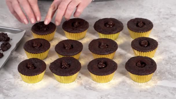 초콜릿 육즙이 초콜릿 케익을 — 비디오