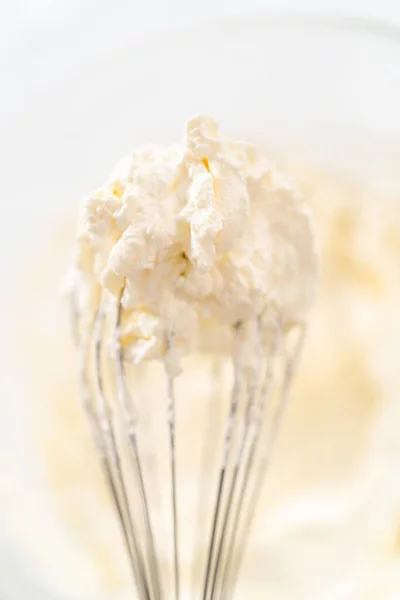 Whisk Homemade Whipped Cream Freshly Whipped — Stock Photo, Image