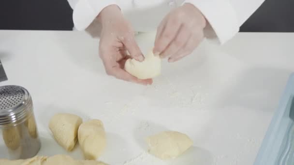 Time Lapse Baking Homemade Dinner Rolls Sourdough Starter — Stockvideo