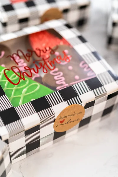 Emballage Une Variété Maison Biscuits Caramel Pain Épice Pour Les — Photo