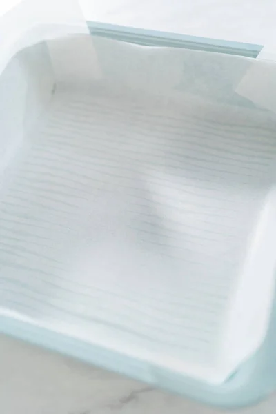 Podšívka Pečící List Pergamenovým Papírem Pečení Peprmintových Sušenek — Stock fotografie
