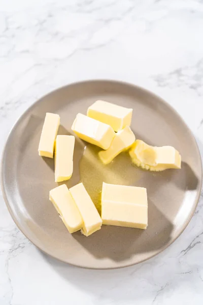 Softened Sticks Unsalted Butter Microwave — Stock Photo, Image