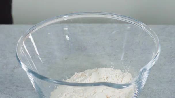 Time Lapse Step Step Mixing Ingredients Glass Mixing Bowl Make — Video