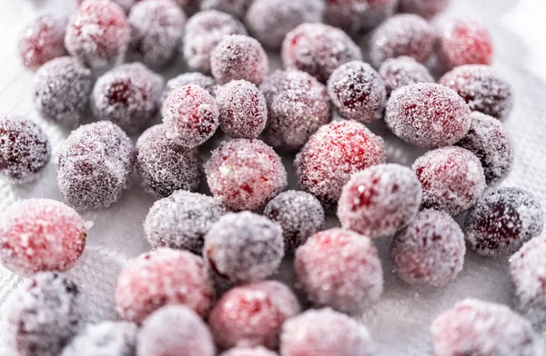 Stock image Sugar cranberries. Organic cranberries covered with white sugar.