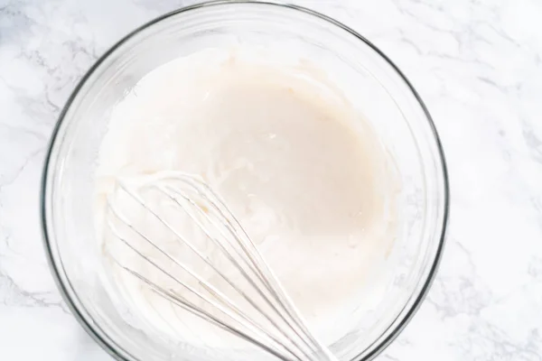 Mezclar Ingredientes Masa Para Pastel Libra Limón — Foto de Stock