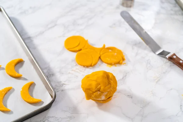 Citron Kil Cookies Med Citron Glasyr Rolling Cookie Deg Med — Stockfoto