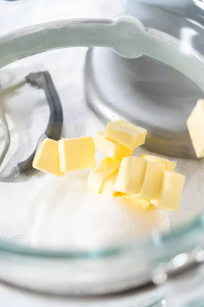 Citron Kil Cookies Med Citron Glasyr Blandning Ingredienser Kök Mixer — Stockfoto