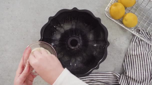 Piatto Teglia Vuota Preparata Cuocere Una Torta Limone — Video Stock