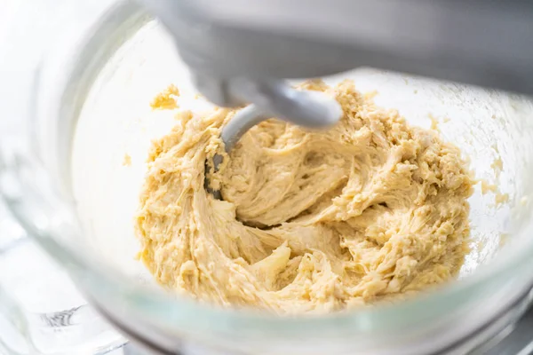Mixing Ingredients Kitchen Mixer Bake Homemade Brioche Buns — Stock Photo, Image