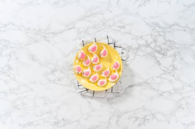 Yeni pişmiş Paskalya kurabiyeleri kuş şeklinde..