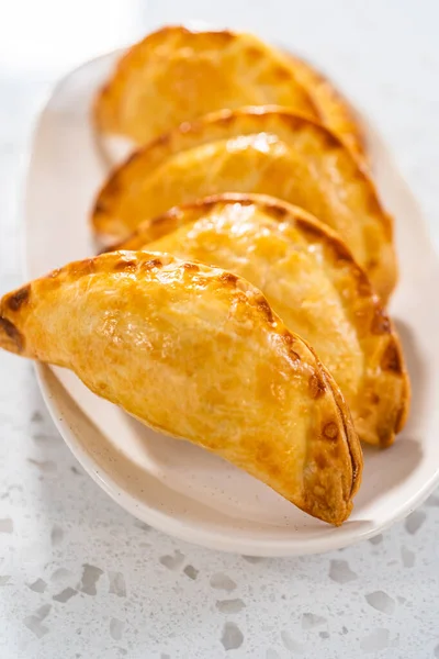 Empanadas Petit Déjeuner Fraîchement Cuits Avec Des Œufs Patates Douces — Photo