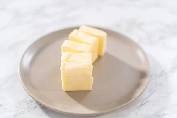 Softened Sticks Unsalted Butter Kitchen Counter — Stock Photo, Image