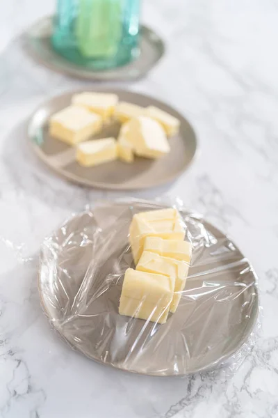 Softened Sticks Unsalted Butter Counter — Stock Photo, Image