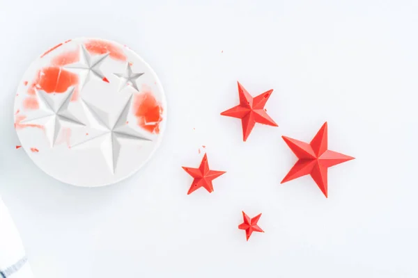 Llenado Molde Silicona Forma Estrella Con Chocolate Color Derretido —  Fotos de Stock