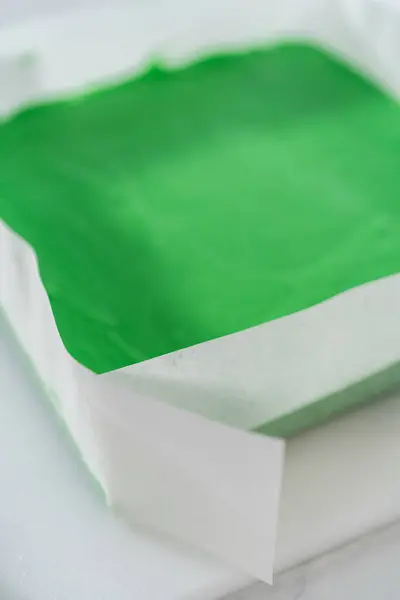 Anotar Caramelo Verde Cuadrados Perfectos Para Corte — Foto de Stock
