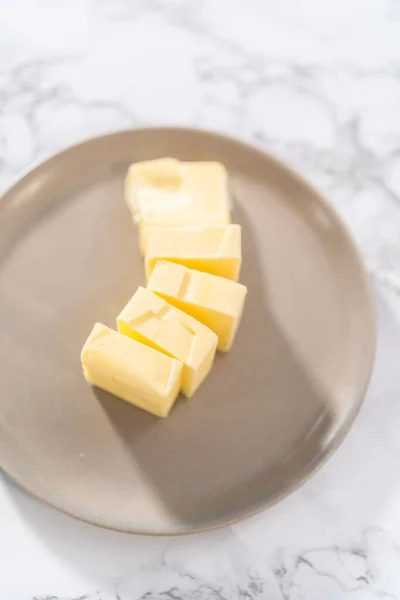 Softened Sticks Unsalted Butter Counter — Stock Photo, Image