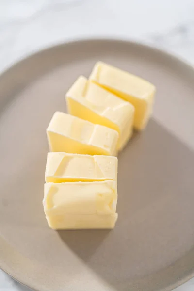Softened Sticks Unsalted Butter Kitchen Counter — Stock Photo, Image