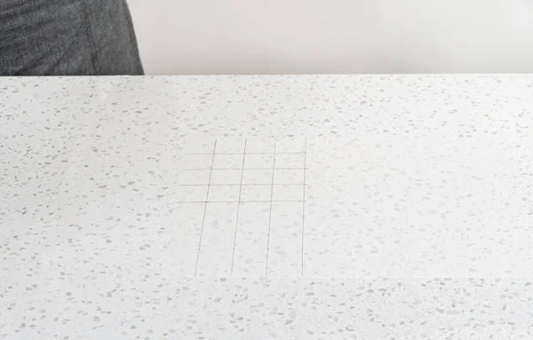 Preparing Cutting Template Parchment Paper Cut Homemade Fudge — Stock Photo, Image
