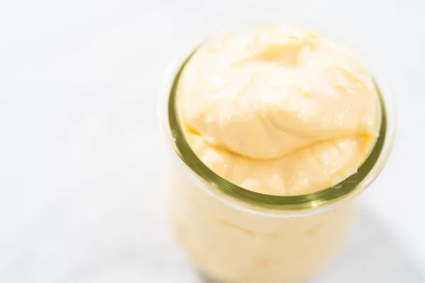 Cream Cheese Filling Bundt Cake Small Glass Jat — Stock Photo, Image