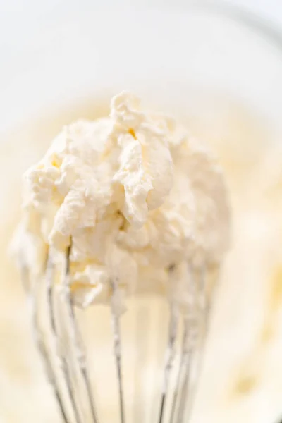 Whisk Homemade Whipped Cream Freshly Whipped — Stock Photo, Image