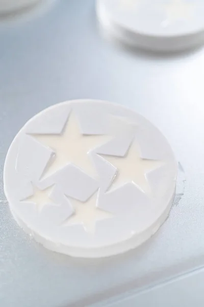 White Chocolate Stars Silicone Mold — Stock Photo, Image