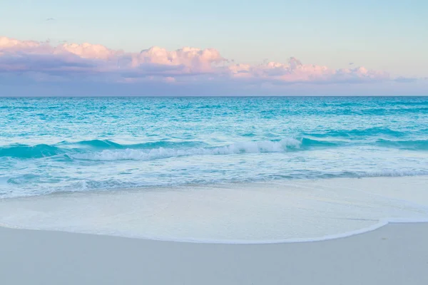 Puesta Sol Sobre Playa Mar Caribe — Foto de Stock