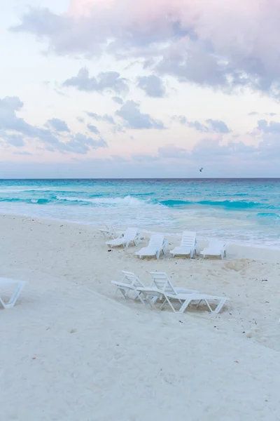 Solnedgång Över Stranden Karibiska Havet — Stockfoto