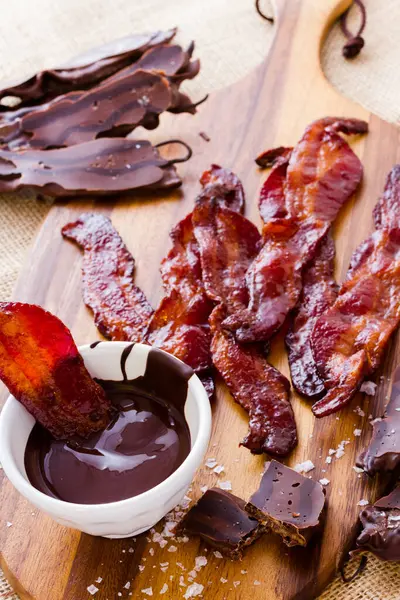 Chocolate Covered Bacon Salt — Stock Photo, Image