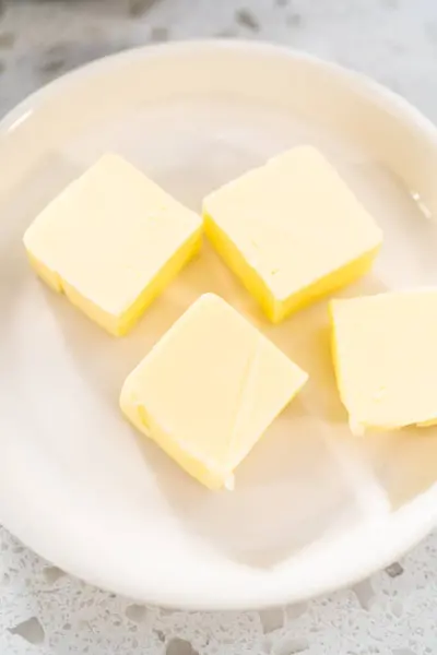 Ingredientes Medidos Tigelas Mistura Vidro Para Fazer Fudge Simples — Fotografia de Stock