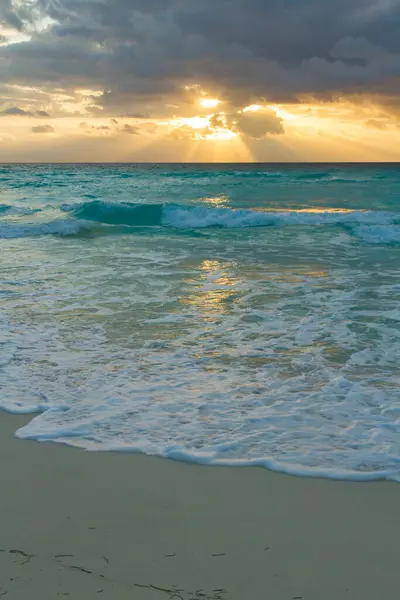 Východ Slunce Nad Pláží Karibské Moře — Stock fotografie
