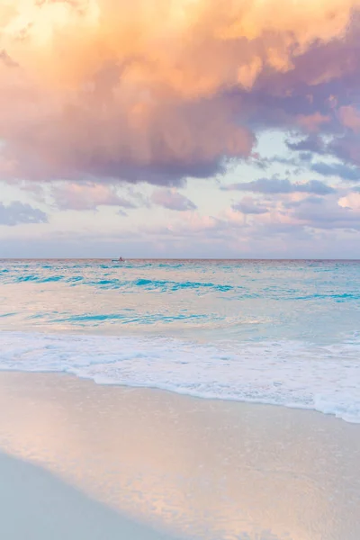 Pôr Sol Sobre Praia Mar Caribe — Fotografia de Stock