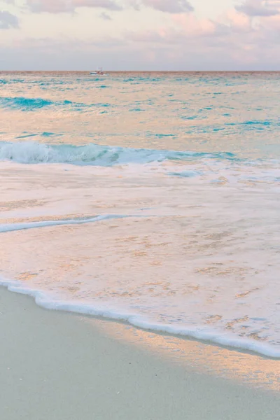 Pôr Sol Sobre Praia Mar Caribe — Fotografia de Stock