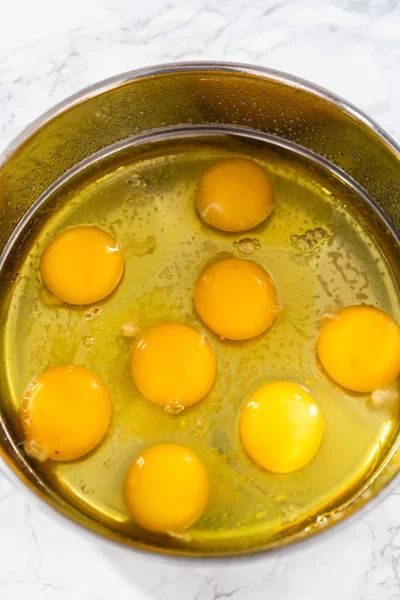 Kook Geen Schil Hardgekookte Eieren Een Snelkookpan — Stockfoto