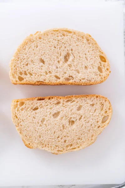 Prepare Provolone Apple Grilled Cheese Sandwich — Stok fotoğraf