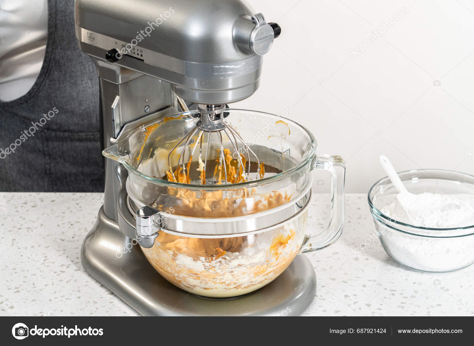 Whipping Ingredients Stand Electric Mixer Make Dulce Leche Buttercream