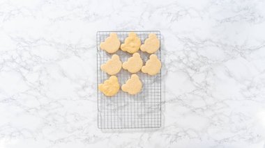 Düz yatıyordu. Mutfak tezgahındaki soğutma rafında panda şeklinde kurabiyeler serinletiyor..