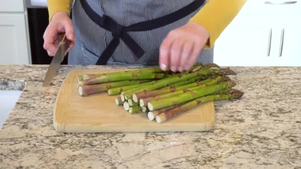 Ett Modernt Vitt Kök Placeras Teriyakilax Försiktigt Ugnen För Matlagning — Stockvideo