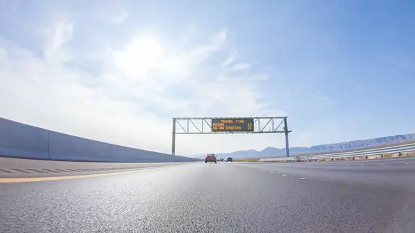 Instappen Een Road Trip Van Nevada Naar Californië Rijden Highway — Stockfoto