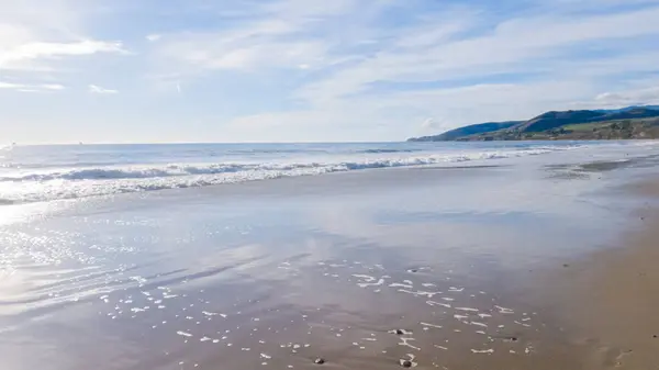 Expansive Sands Capitan State Beach California Lie Empty Tranquil Winter — Stock Photo, Image