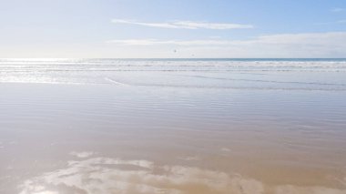 Pismo Sahili, kış günlerinde oldukça boş. Geniş kumlu sahili ve dalgaların rahatlatıcı sesleriyle huzurlu ve huzurlu bir atmosfer sunuyor..