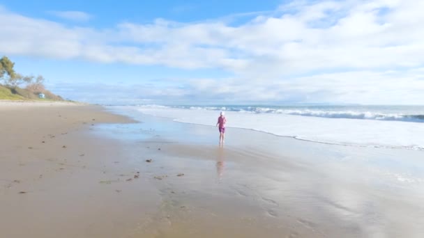Californie Père Fille Partagent Une Promenade Hivernale Sereine Long Des — Video